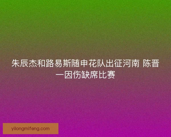 朱辰杰和路易斯随申花队出征河南 陈晋一因伤缺席比赛